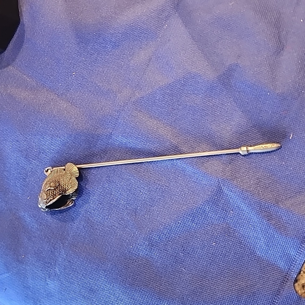 Rare Scents and Accents pewter candle snuffer Double Base Fish approx 10"
